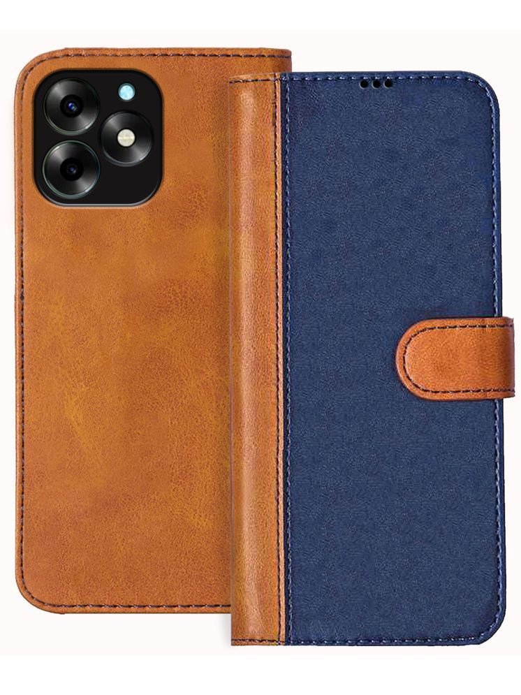     			Knotyy Brown Flip Cover Artificial Leather Compatible For Itel S23 Plus ( Pack of 1 )