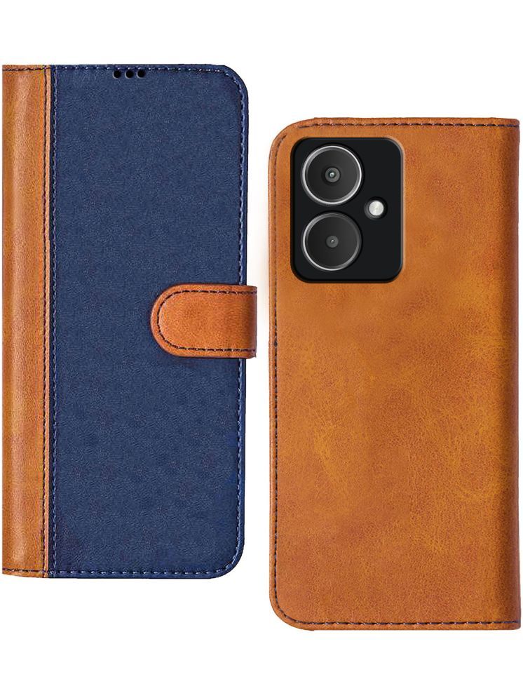     			Knotyy Brown Flip Cover Artificial Leather Compatible For Poco M6 5G ( Pack of 1 )