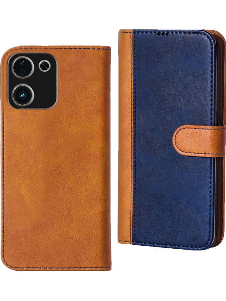     			Knotyy Brown Flip Cover Artificial Leather Compatible For iQOO Z9s Pro 5G ( Pack of 1 )