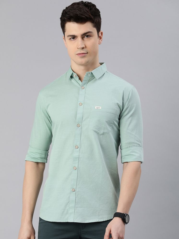     			MAJESTIC MAN 100% Cotton Slim Fit Solids Full Sleeves Men's Casual Shirt - Green ( Pack of 1 )