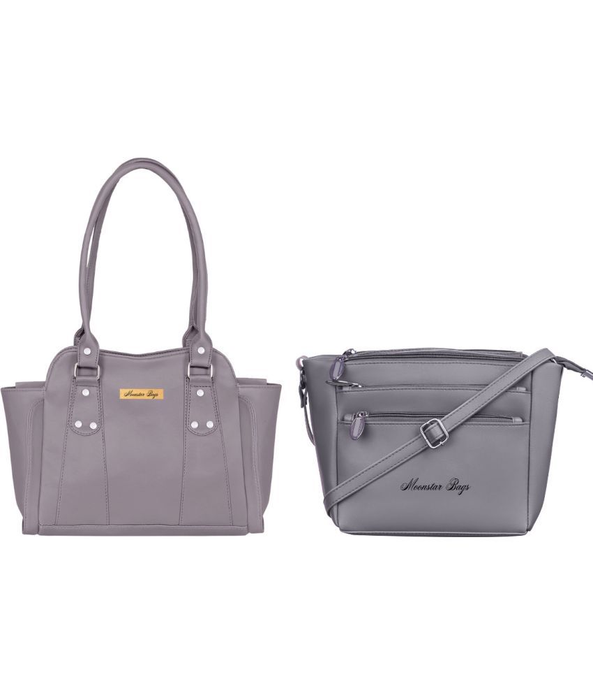     			Moonstar Bag Dark Grey PU Combo