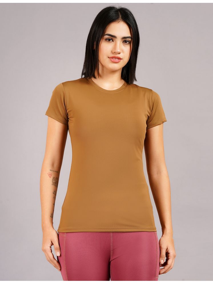     			NEVER LOSE Brown Nylon Compression - Single