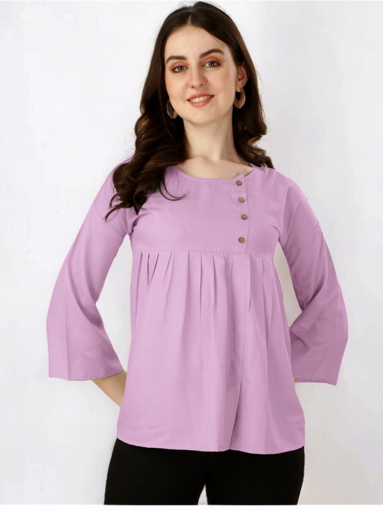     			Qyaas Purple Rayon Women's Regular Top ( Pack of 1 )