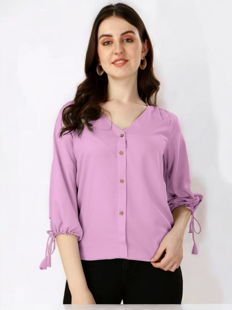     			Qyaas Purple Rayon Women's Regular Top ( Pack of 1 )