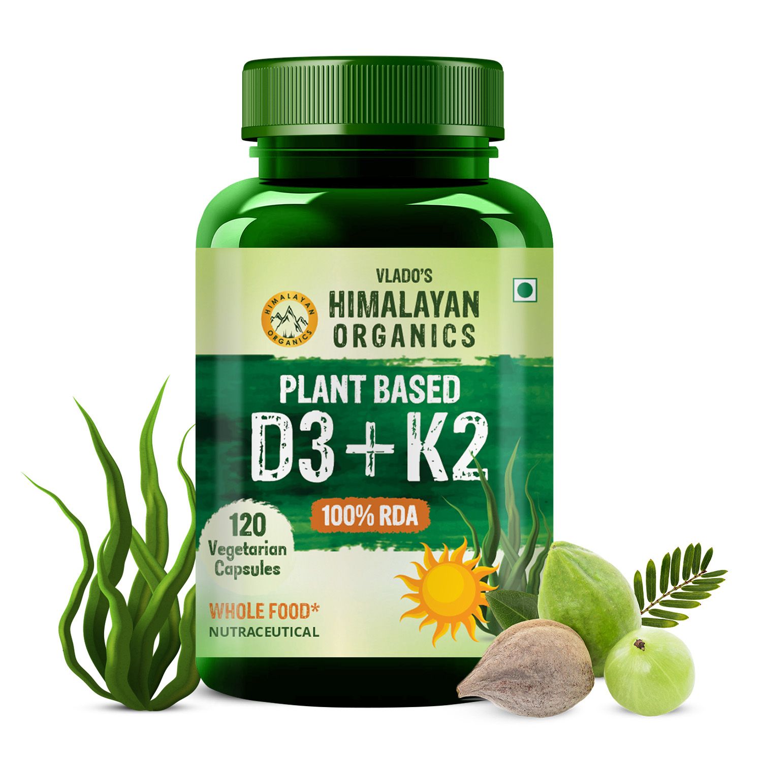     			Vlado's Himalayan Organics Plant Based D3 + K2 - 120 No.s