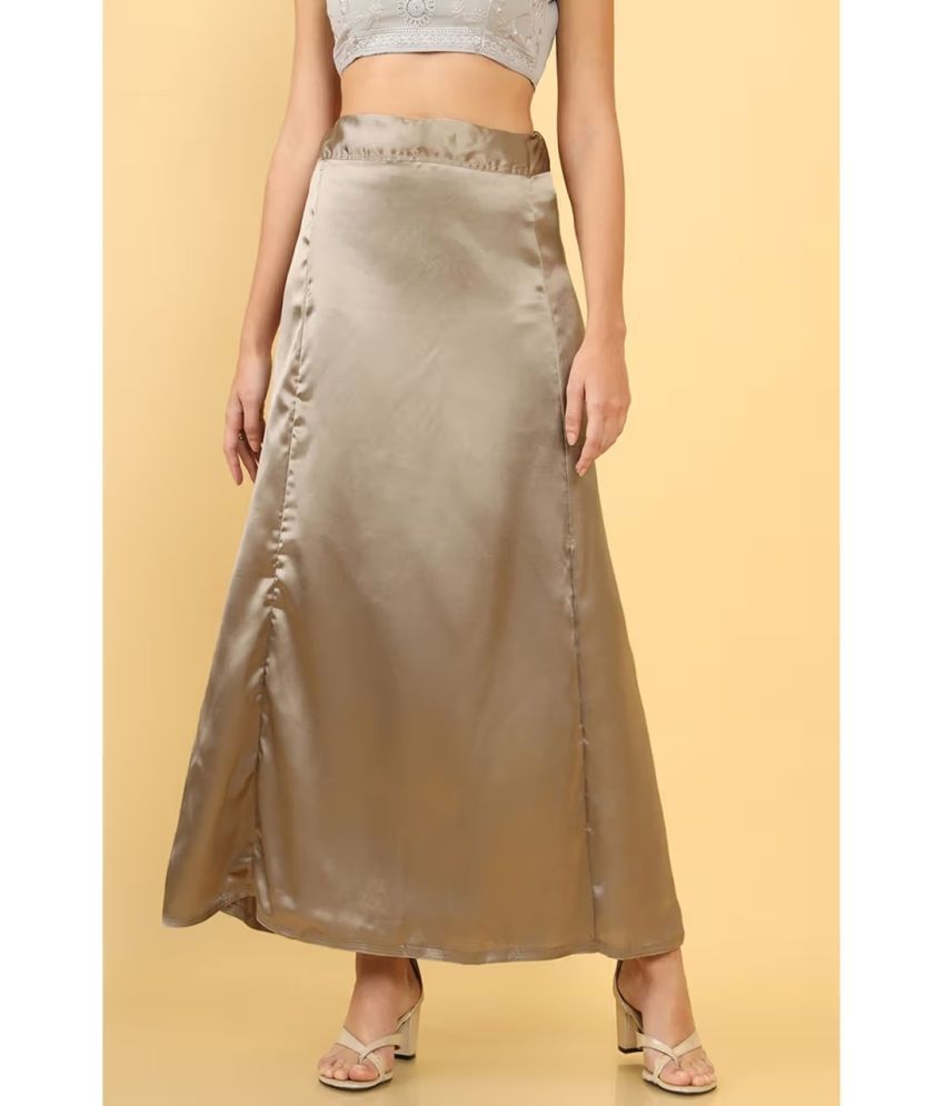     			kinu Brown Satin Petticoat - Single