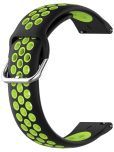 ACM Watch Strap Silicone Belt compatible with Fastrack Jupitor R2 Smartwatch Breatheable Dual Color Dot Band Black with Green