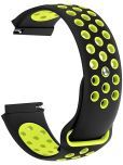 ACM Watch Strap Silicone Belt compatible with Fastrack Jupitor R2 Smartwatch Sports Dot Band Black with Neon Green