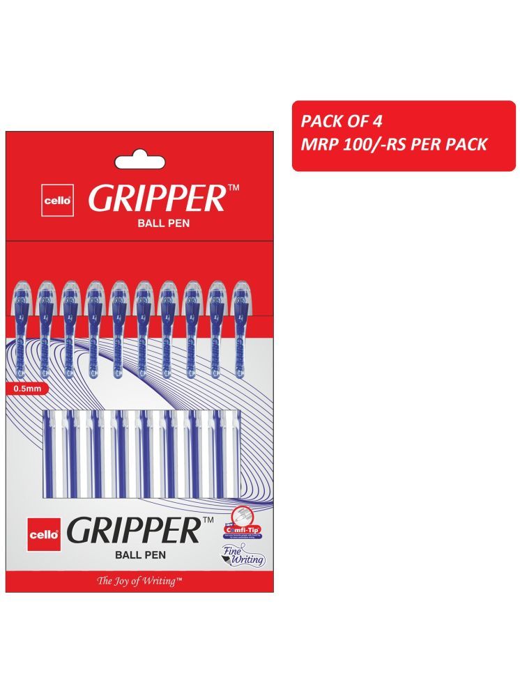     			Cello Gripper 10-Ct Ball Pens Blue (Pack of 4)