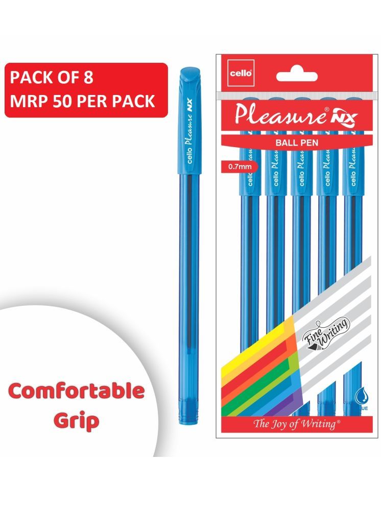     			Cello Pleasure 5-Ct Ball Pens Blue (Pack of 8)