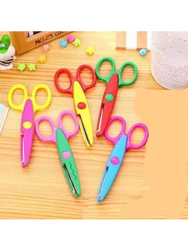     			Eclet Designer Shape Cutter Scissor Pack of 5 Different Design, Zig Zag Scissor for DIY Craft Work, Project Work, Border Making and Scrapbooking, Multicolor, Designer Shape Scissor Pack of 5