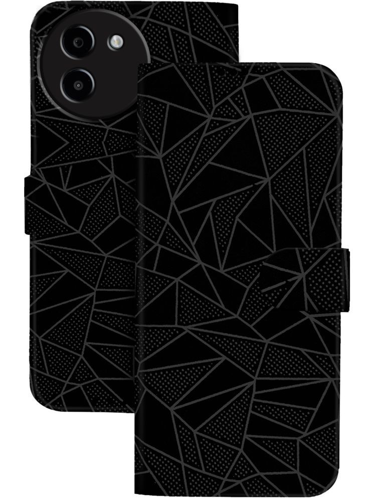     			Knotyy Black Flip Cover Artificial Leather Compatible For vivo T3x 5G ( Pack of 1 )