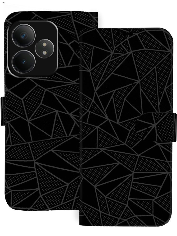     			Knotyy Black Flip Cover Artificial Leather Compatible For RealMe GT 6T 5G ( Pack of 1 )