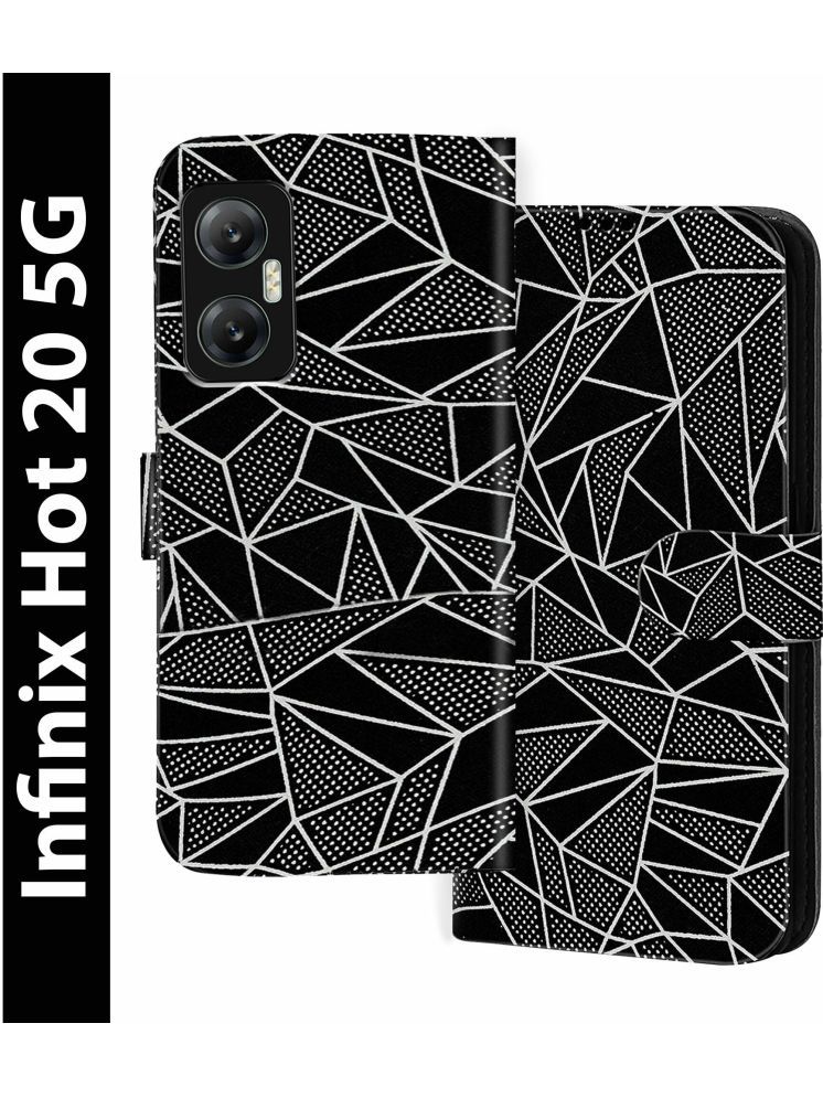     			Knotyy Black Flip Cover Artificial Leather Compatible For Infinix Hot 20 5G ( Pack of 1 )