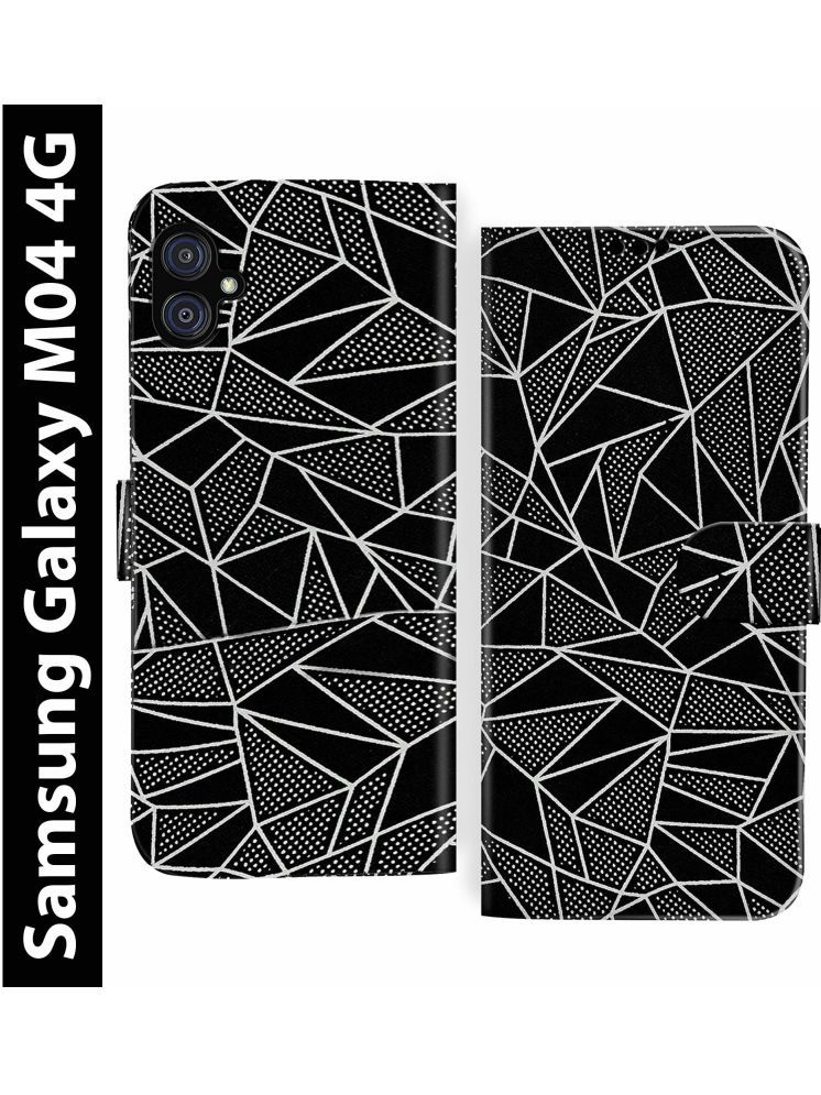     			Knotyy Black Flip Cover Artificial Leather Compatible For SAMSUNG Galaxy M04 ( Pack of 1 )