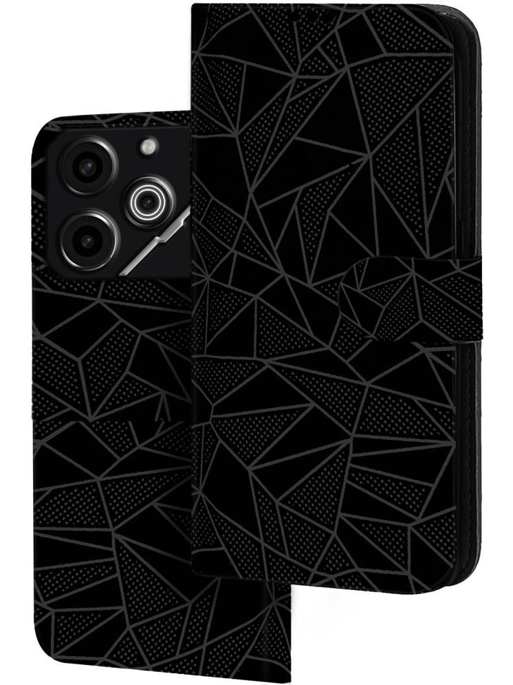     			Knotyy Black Flip Cover Artificial Leather Compatible For Tecno Pova 6 Pro 5G ( Pack of 1 )