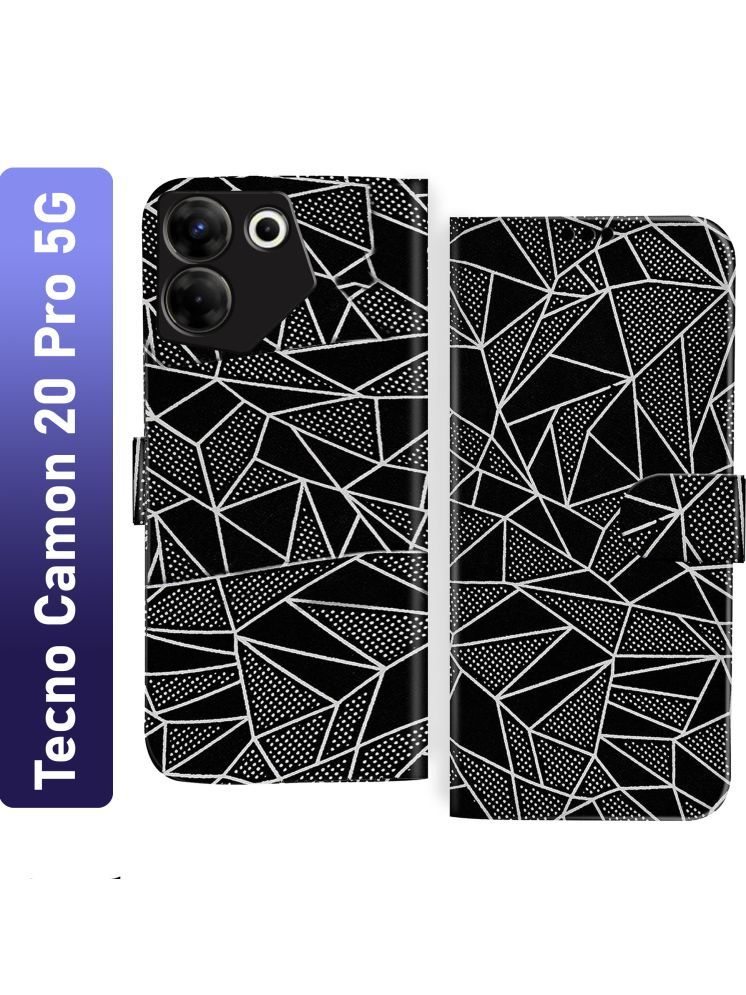     			Knotyy Black Flip Cover Artificial Leather Compatible For Tecno Camon 20 Pro 5G ( Pack of 1 )