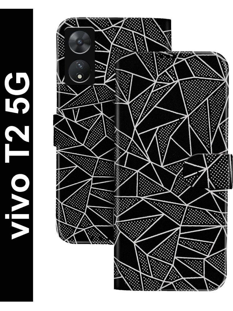     			Knotyy Black Flip Cover Artificial Leather Compatible For vivo T2 5G ( Pack of 1 )