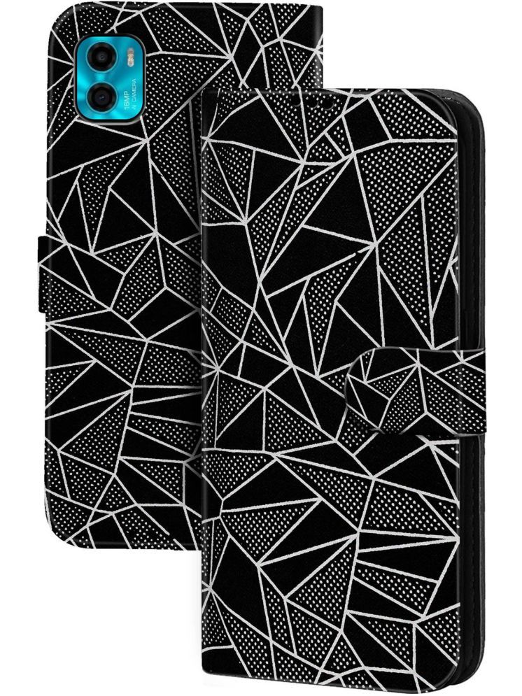     			Knotyy Black Flip Cover Artificial Leather Compatible For Motorola E22s ( Pack of 1 )