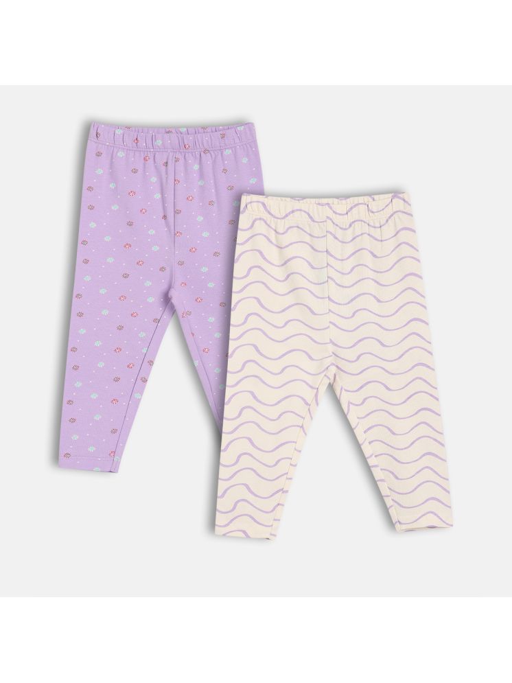     			MINI KLUB Pack of 2 Baby Girls Cotton Legging ( Multicolor )