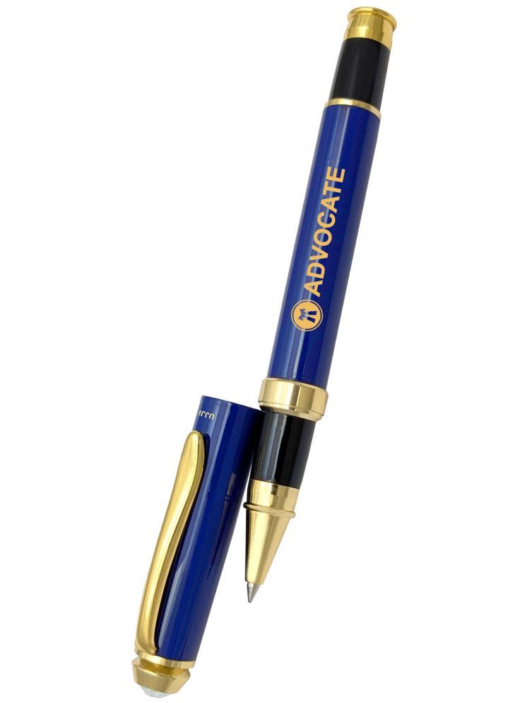     			UJJi Advocate Logo Glossy Blue with Top Stone German Refill Roller Ball Pen