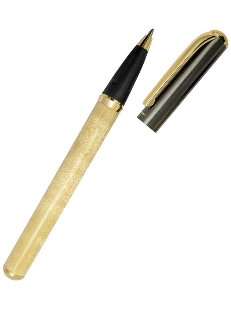     			UJJi Magnetic Cap real wood body with Gold Part Roller Ball Pen