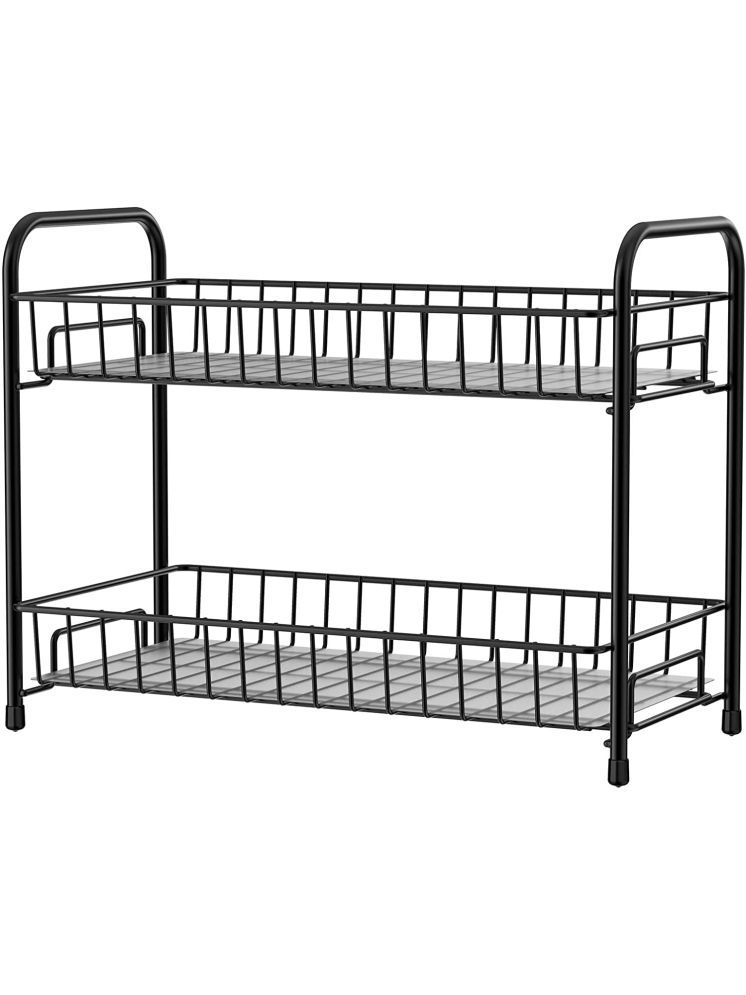     			VARKAUS Black Metal Storage Racks ( Pack of 1 )