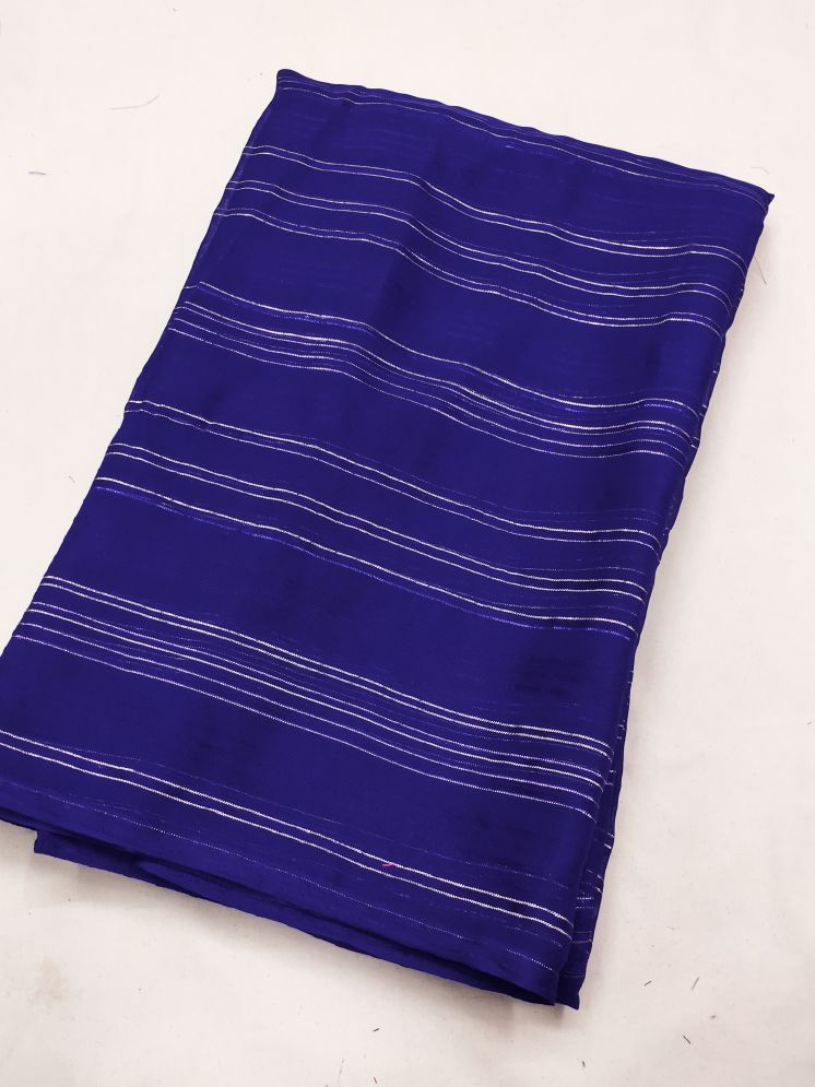     			ANAND SAREES Pack of 1 Satin Striped Saree With Blouse Piece ( Blue )