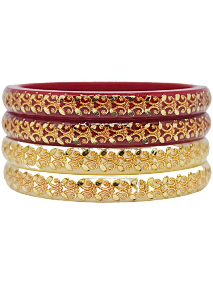     			Bovzen Red Bangle Set ( Pack of 1 )