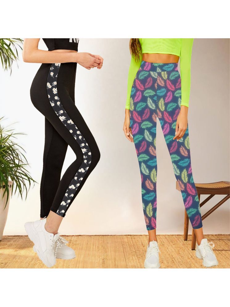     			DTR FASHION - Cotton Blend Regular Fit Multicolor Women's Jeggings ( Pack of 2 )