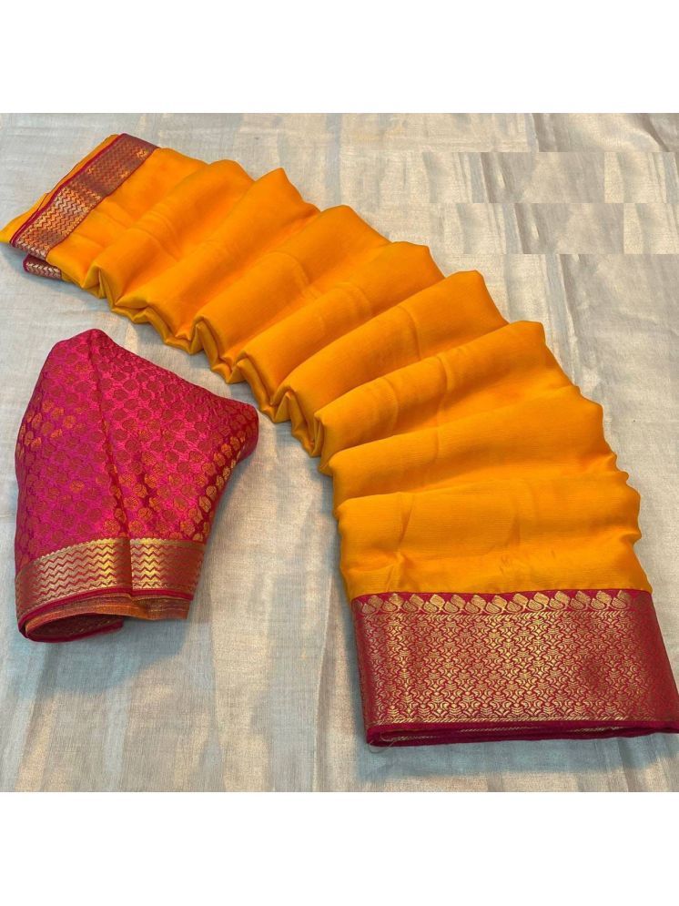     			JULEE Pack of 1 Chiffon Embellished Saree With Blouse Piece ( Mustard )