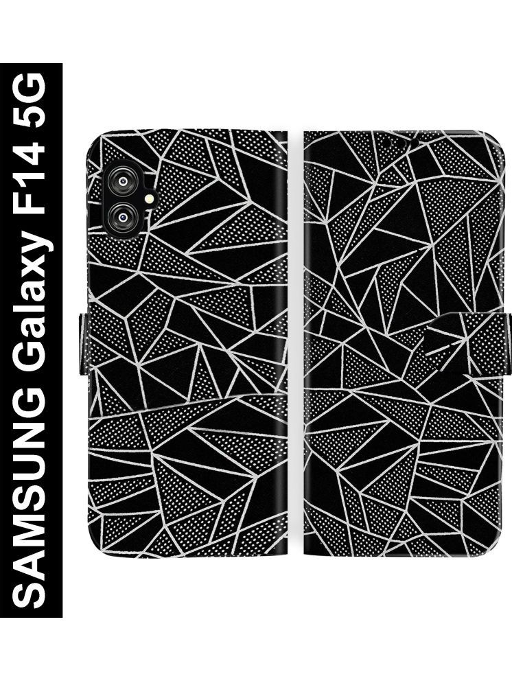     			Knotyy Black Flip Cover Artificial Leather Compatible For SAMSUNG Galaxy F14 5G ( Pack of 1 )