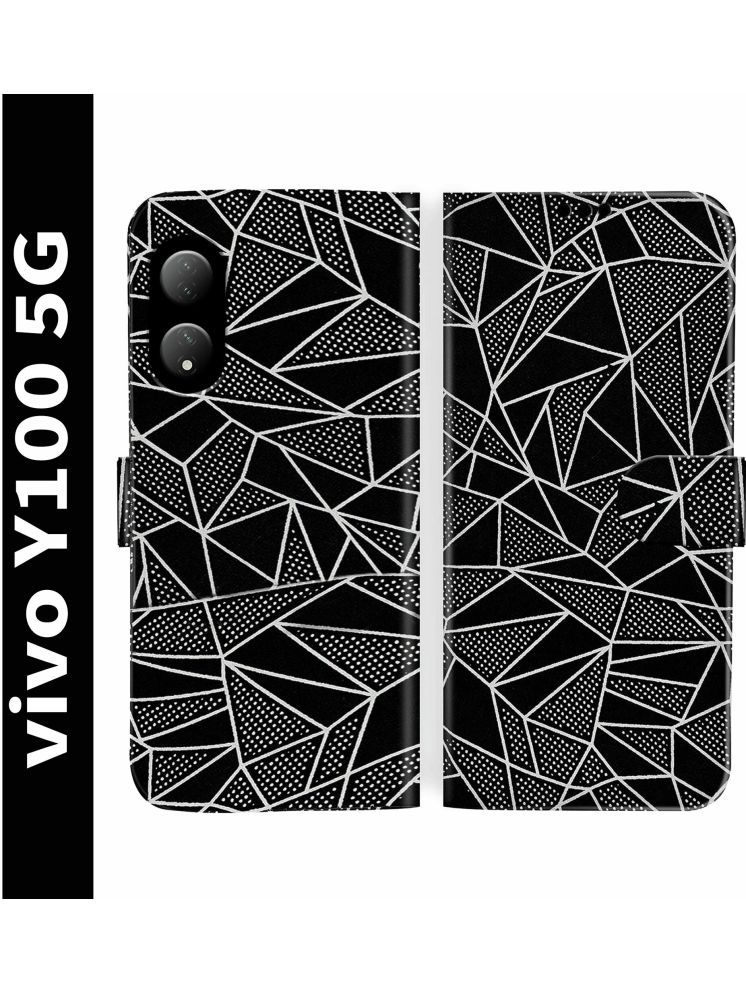     			Knotyy Black Flip Cover Artificial Leather Compatible For Vivo Y100 ( Pack of 1 )