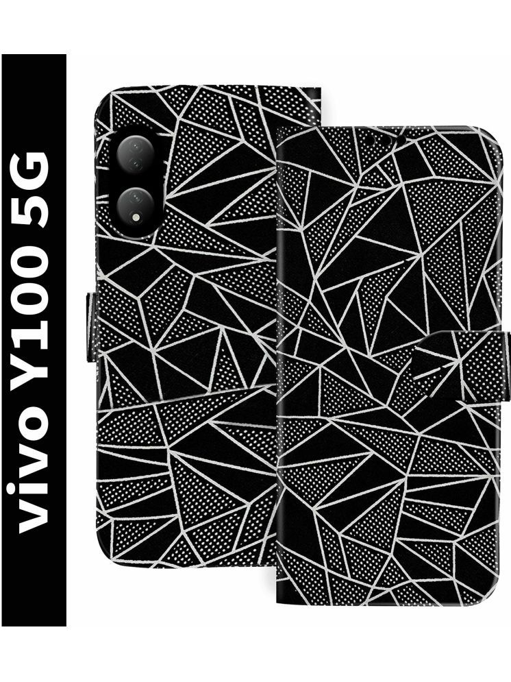     			Knotyy Black Flip Cover Artificial Leather Compatible For Vivo Y100 ( Pack of 1 )