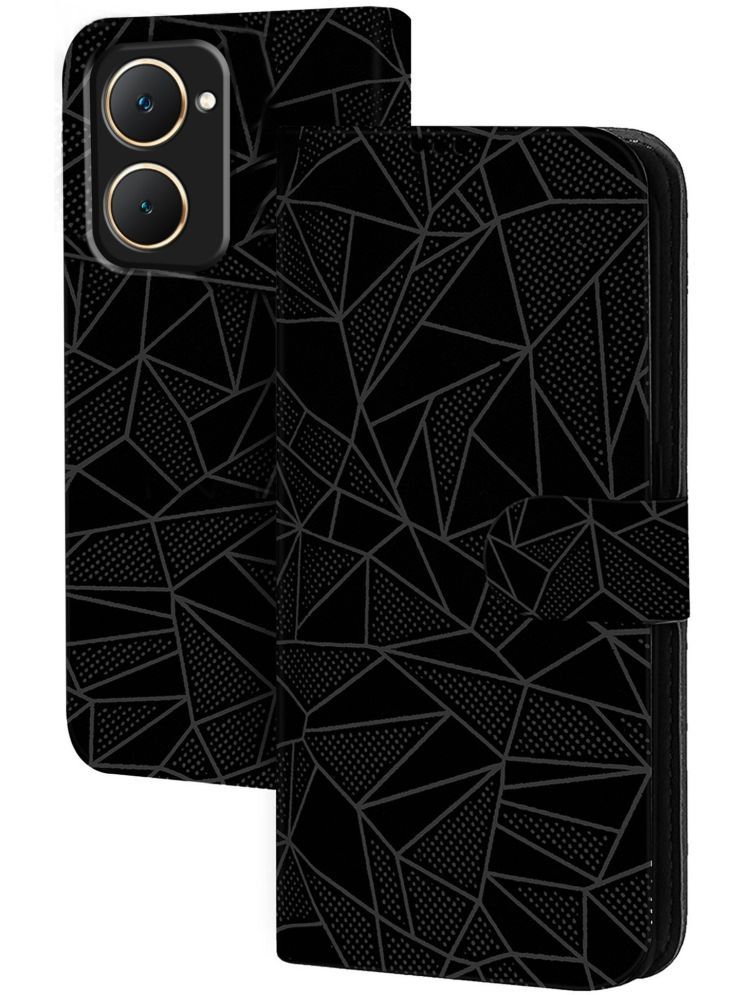     			Knotyy Black Flip Cover Artificial Leather Compatible For Vivo Y18e ( Pack of 1 )