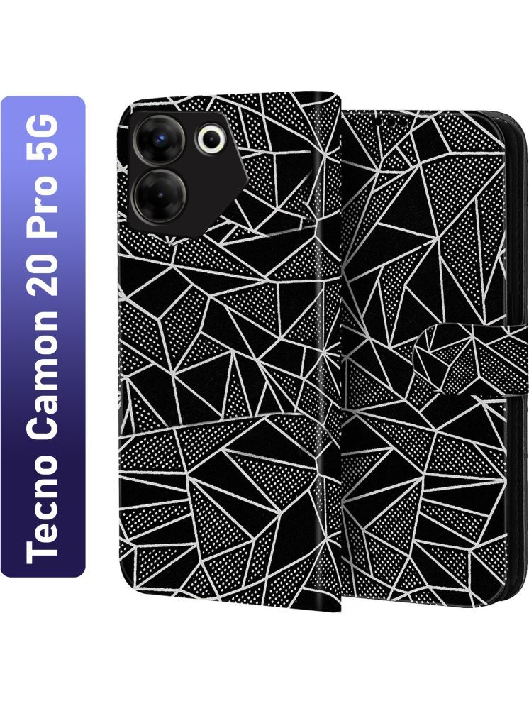     			Knotyy Black Flip Cover Artificial Leather Compatible For Tecno Camon 20 Pro 5G ( Pack of 1 )