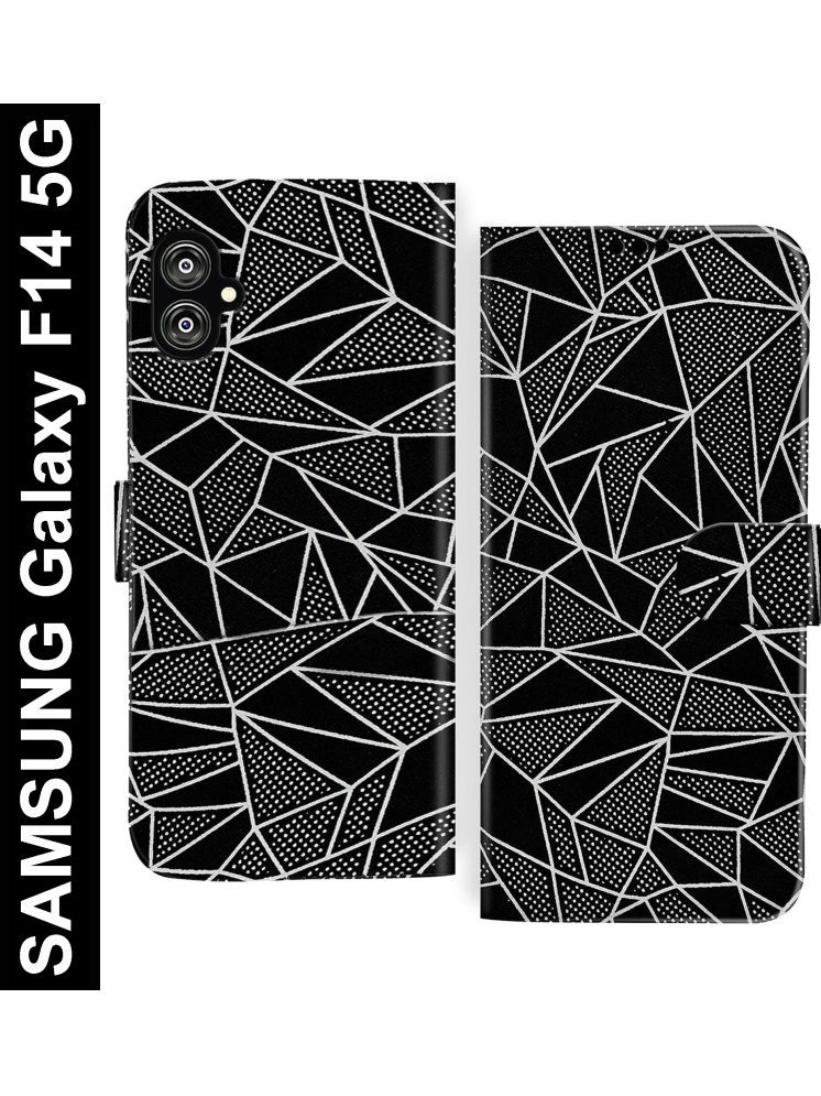     			Knotyy Black Flip Cover Artificial Leather Compatible For SAMSUNG Galaxy F14 5G ( Pack of 1 )