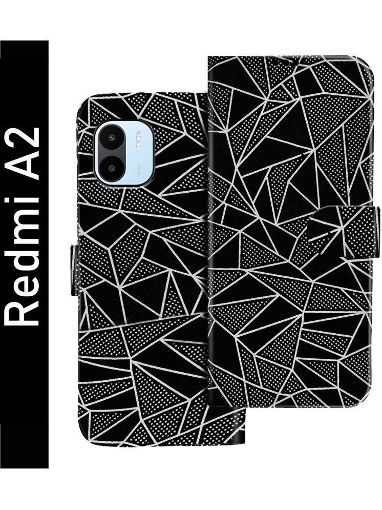     			Knotyy Black Flip Cover Artificial Leather Compatible For Redmi A2 ( Pack of 1 )