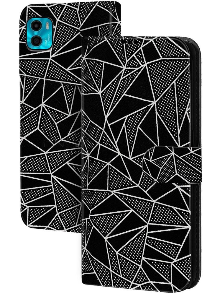     			Knotyy Black Flip Cover Artificial Leather Compatible For Motorola E22s ( Pack of 1 )