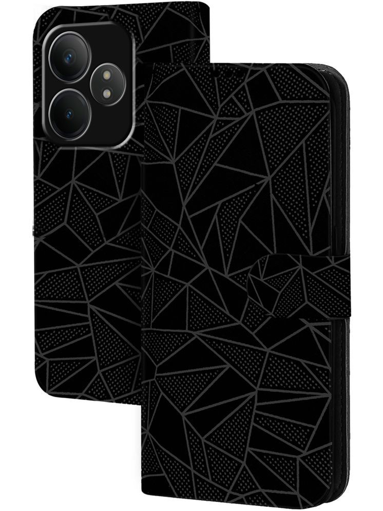     			Knotyy Black Flip Cover Artificial Leather Compatible For RealMe GT 6T 5G ( Pack of 1 )