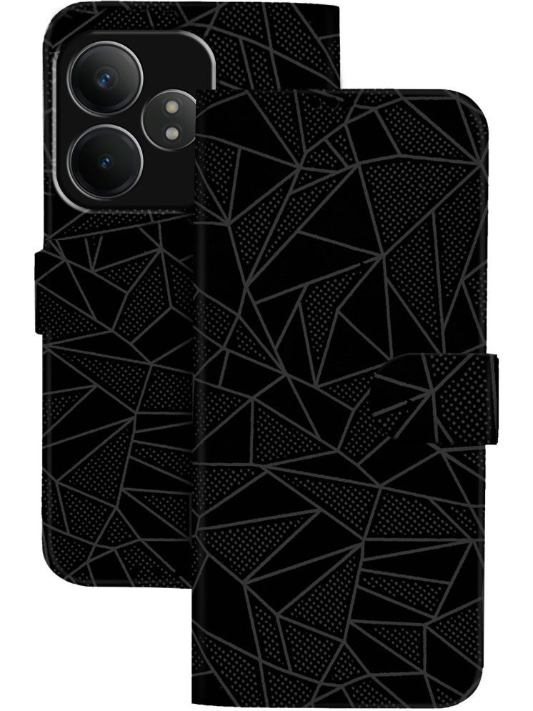     			Knotyy Black Flip Cover Artificial Leather Compatible For RealMe GT 6T 5G ( Pack of 1 )