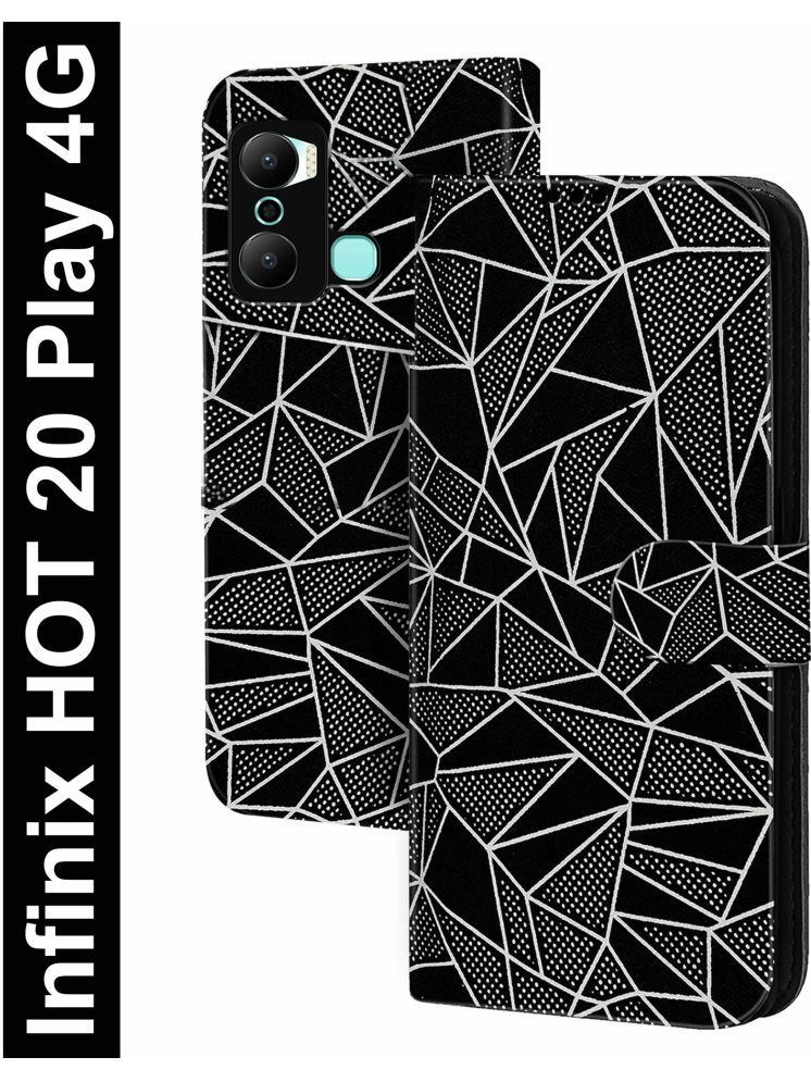     			Knotyy Black Flip Cover Artificial Leather Compatible For Infinix HOT 20 Play ( Pack of 1 )