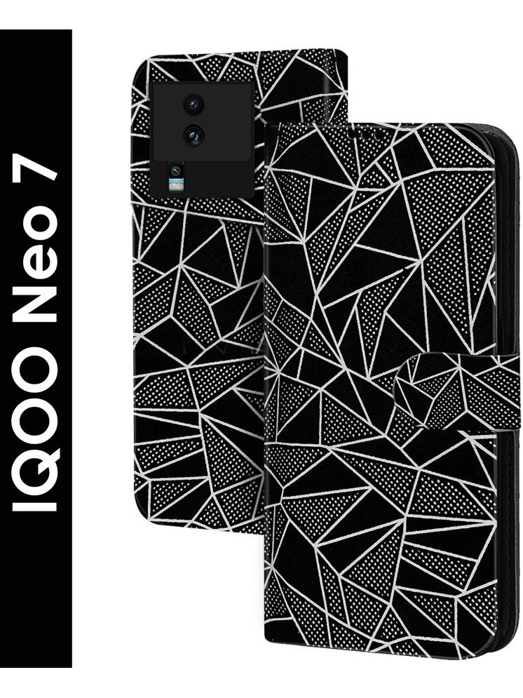     			Knotyy Black Flip Cover Artificial Leather Compatible For vivo iQOO Neo 7 ( Pack of 1 )