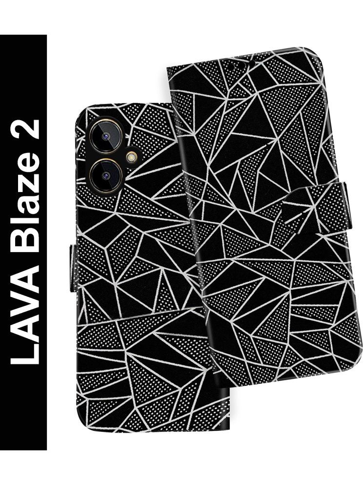     			Knotyy Black Flip Cover Artificial Leather Compatible For LAVA Blaze 2 ( Pack of 1 )