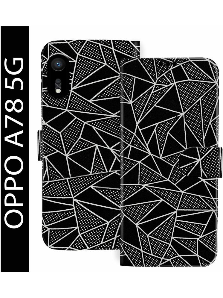     			Knotyy Black Flip Cover Artificial Leather Compatible For Oppo A78 5G ( Pack of 1 )