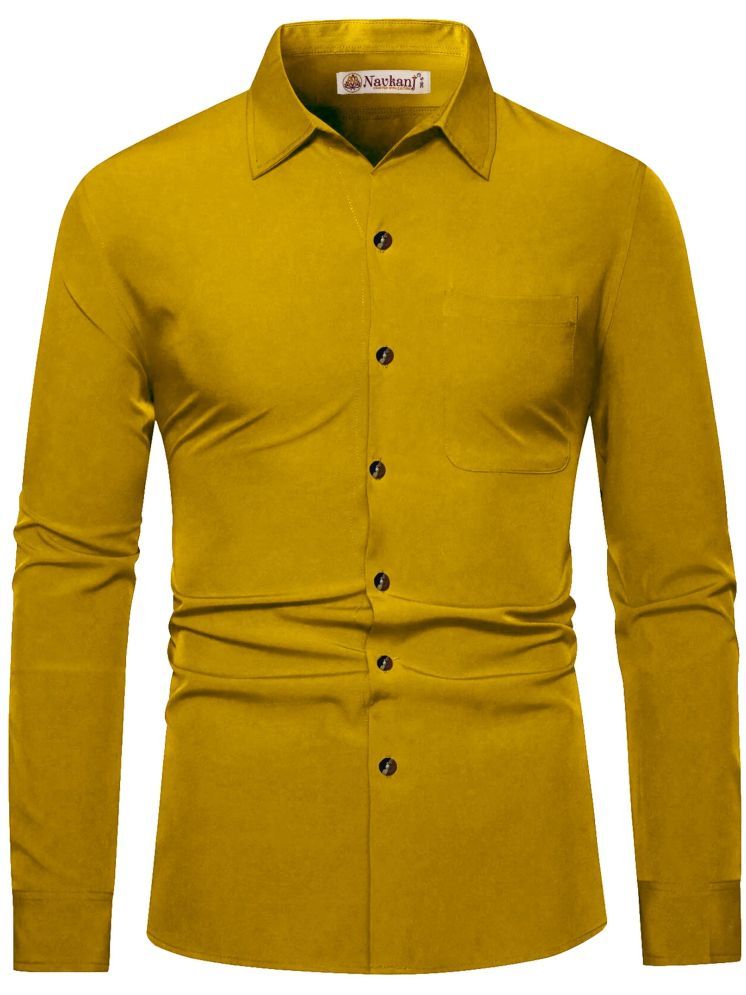     			Navkanj Cotton Slim Fit Full Sleeves Men's Formal Shirt - Yellow ( Pack of 1 )