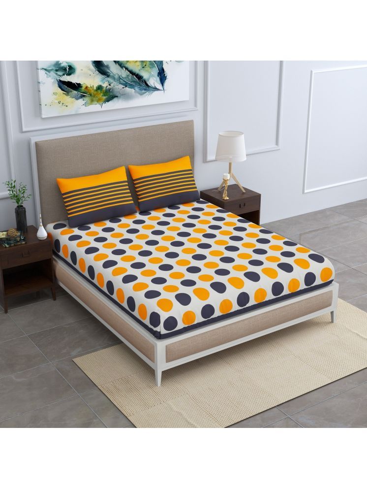     			PETROSOLY Cotton 1 Double Bedsheet with 2 Pillow Covers ( Yellow )