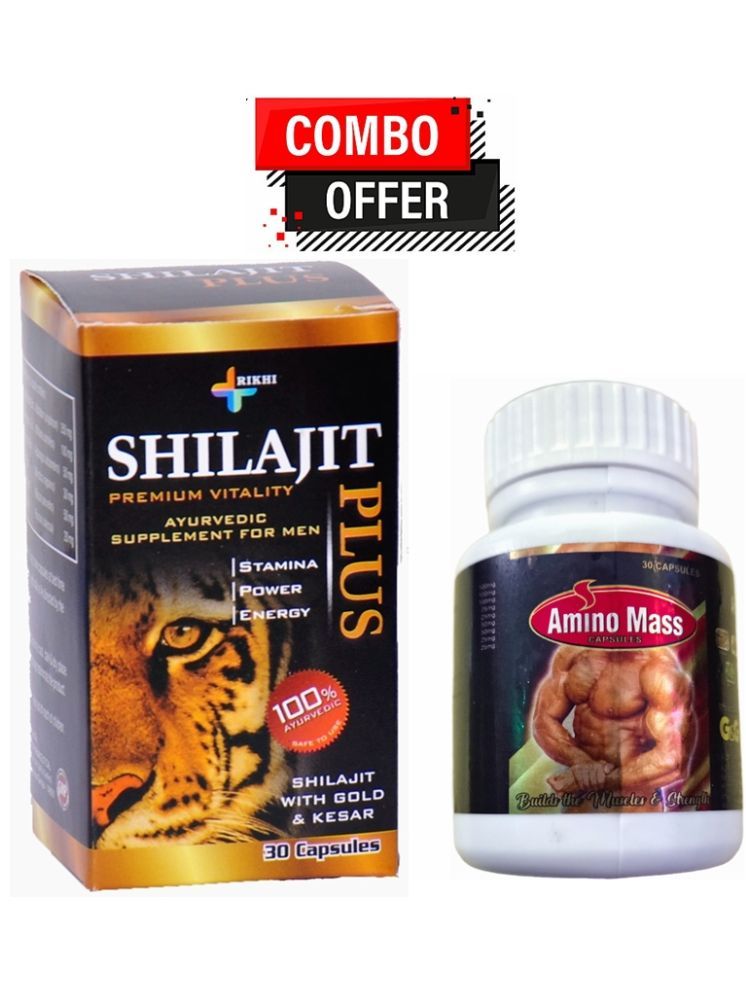     			Rikhi Shilajit Plus Capsule 30no.s & G&G Amino Mass Capsule 30no.s Pack of 1