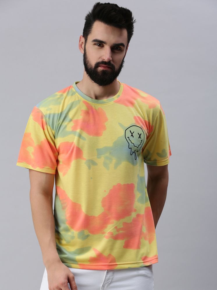     			RodZen Cotton Blend Oversized Fit Dyed Half Sleeves Men's Round T-Shirt - Multicolor ( Pack of 1 )