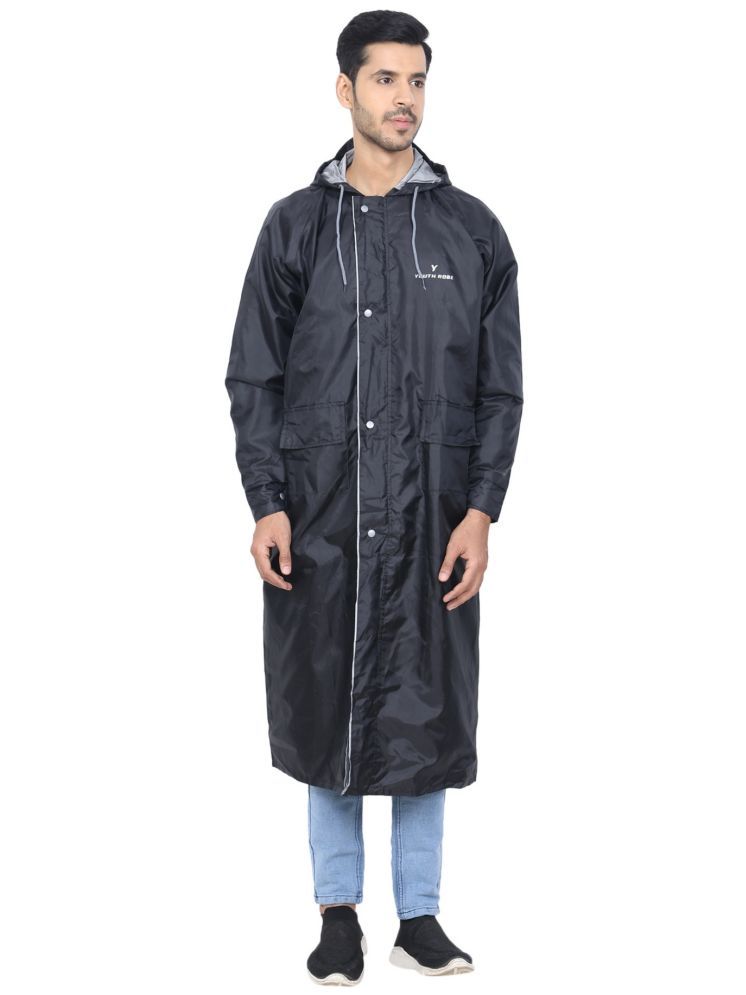     			YOUTH ROBE Black Polyester Men's Raincoat ( Pack of 1 )